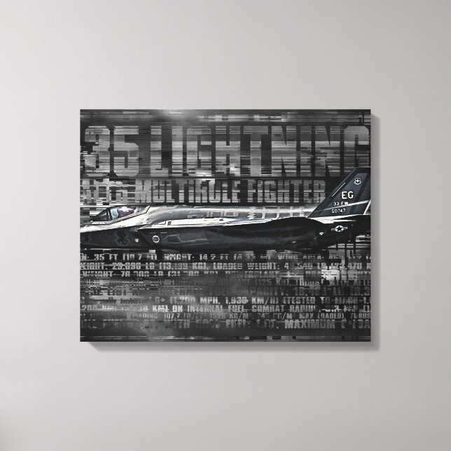 F-35 Blixt II Wrapped Canvas (Framsida)