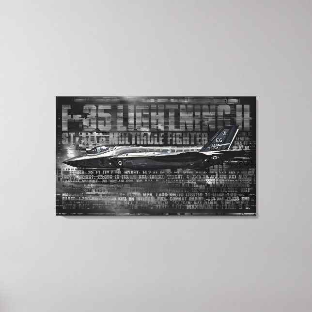 F-35 Blixt II Wrapped Canvas (Framsida)