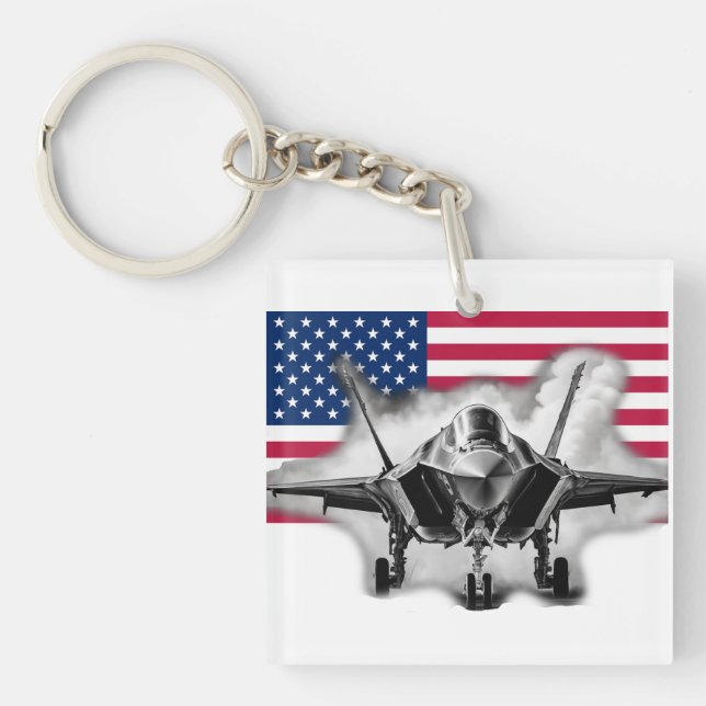 F-35 Fighter Jet med USA:s Flagga-bakgrund (Framsidan)