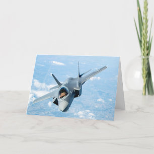 F-35 Fighter med amerikansk Flagga Kort
