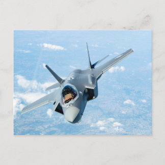 F-35 Fighter med amerikansk Flagga Vykort