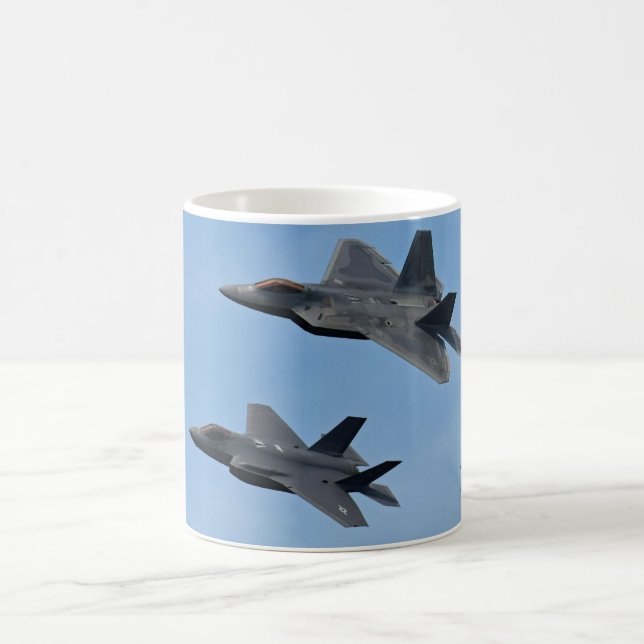 F-35 och F-22 Fighter Jet Kaffemugg (Center)