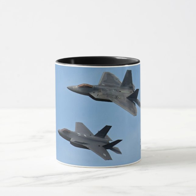 F-35 och F-22 Fighter Jet Mugg (Center)