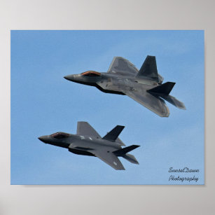 F-35 och F-22 Fighter Jet Poster