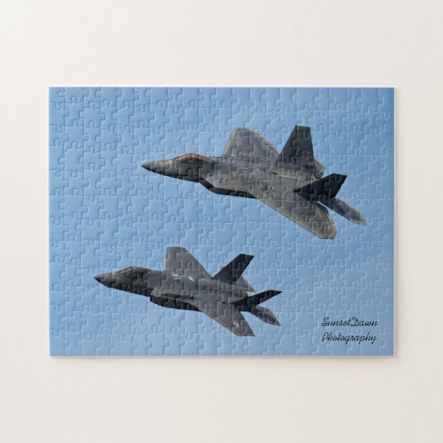 F-35 och F-22 Fighter Jet  Pussel (Horisontell)