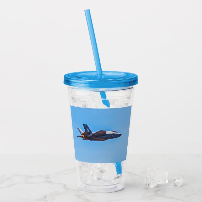F-35A Blixt II Akryltumlare Take Away Mugg (Framsida Ice)