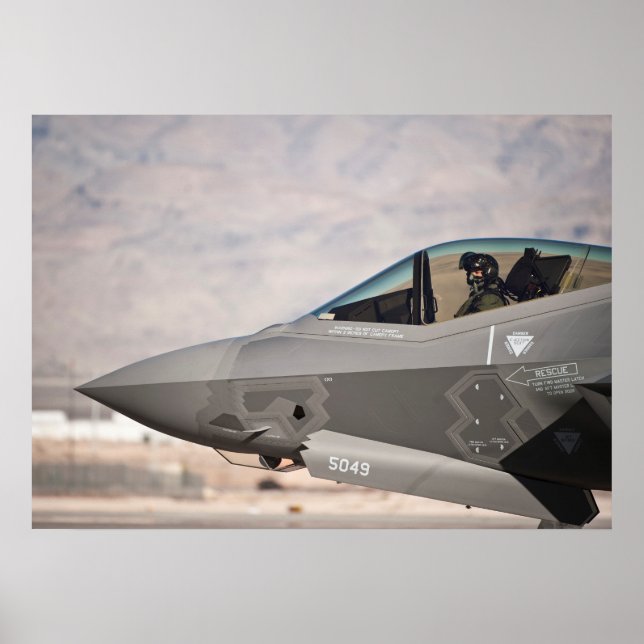 F-35A Blixt II-flygplan Poster (Framsidan)