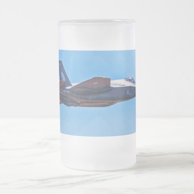 F-35A Blixt II Frosted Glass Beer Mugg (Center)