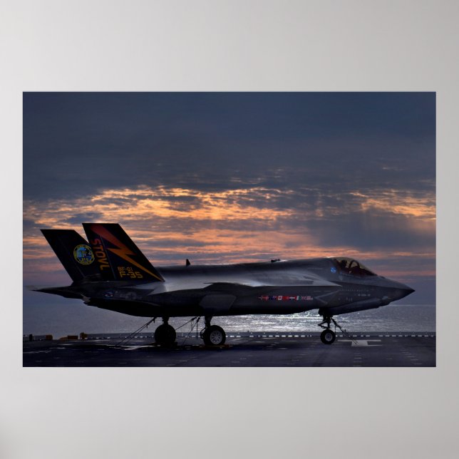 F-35B Blixt II-flygplan Poster (Framsidan)