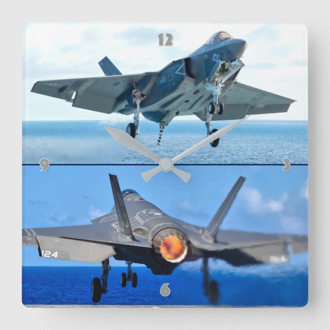 F-35C LIGHTNING II FYRKANTIG KLOCKA (Framsida)