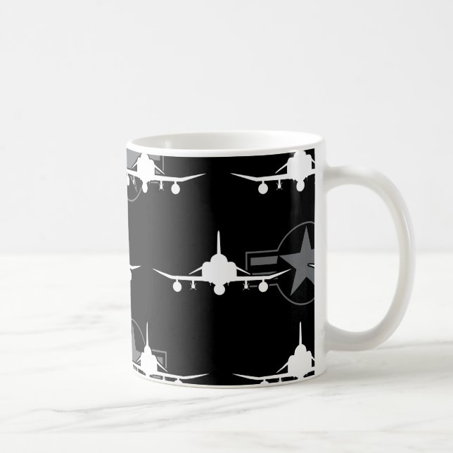 F-4 Pantom II Militärt stridsflygplan Jet Kaffemugg (Höger)