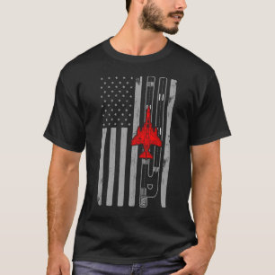 F-4 Phantom Fighter Jet American Flagga Runway F4 T Shirt