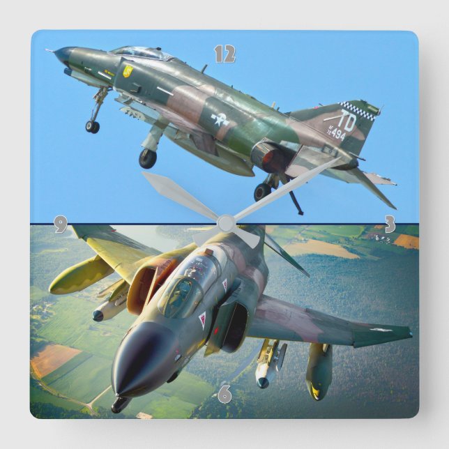 F-4 PHANTOM FYRKANTIG KLOCKA (Framsida)