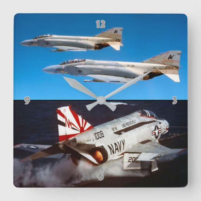 F-4 PHANTOM FYRKANTIG KLOCKA (Framsida)