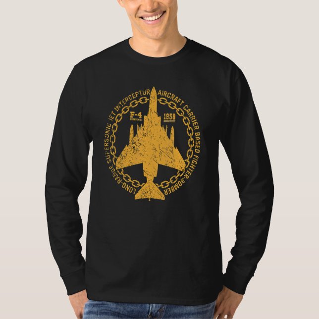 F 4 Phantom II Fighter Bomber Jet Interceptor Airc T Shirt (Framsida)