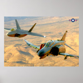 F-4 PHANTOM- och F-22-RAPTOR-FORMATIONSFLYGNING Poster