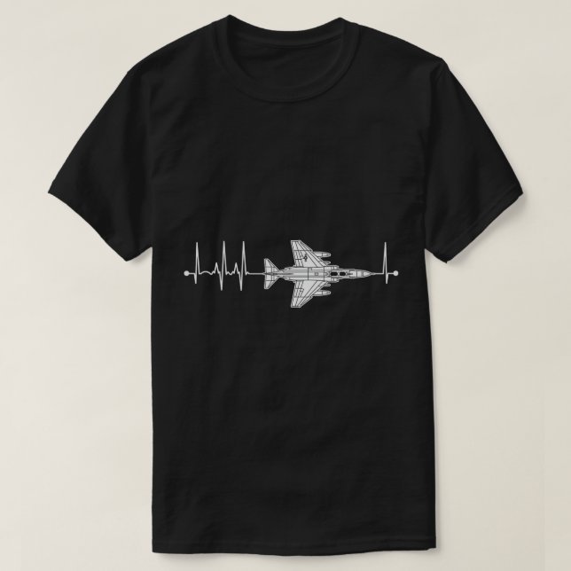 F-4 Phantom Schematic Airplan Pulse EKG Pilot F4 T Shirt (Design framsida)
