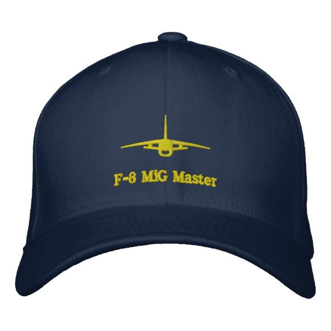 F-8 Crusader Golf Hat W/Call-signal på baksidan Broderad Keps (Framsida)