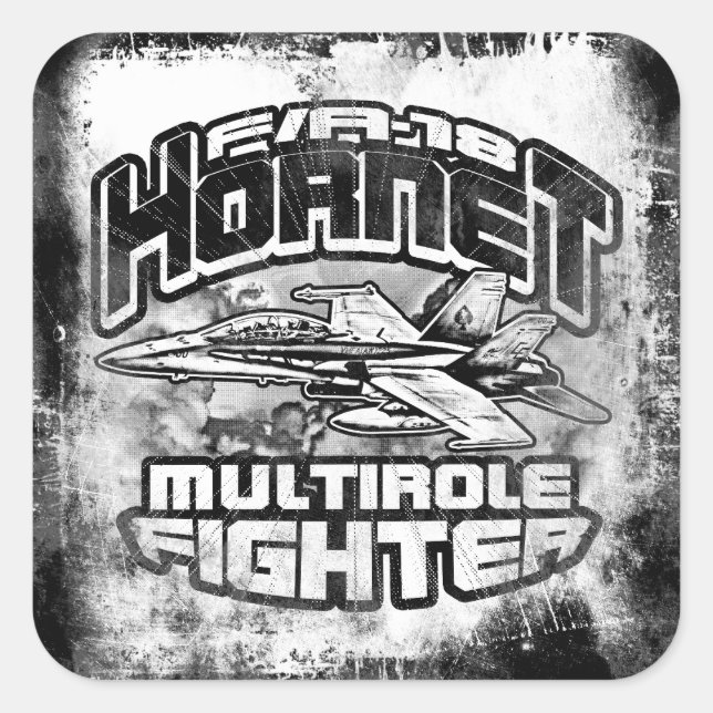 F/A-18 Fyrkantstreck Fyrkantigt Klistermärke (Framsida)