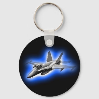 F/A-18 Hornet Fighter Jet Light Blue Nyckelring