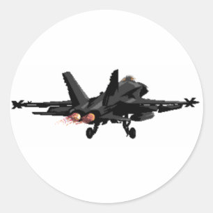 F/A-18 Hornet Fighter Jet Stickers Runt Klistermärke