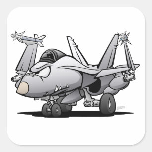 F/A-18 Hornet Fyrkantigt Klistermärke