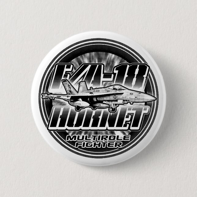 F/A-18 Knappen Hornet Pinback Knapp (Framsida)
