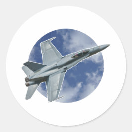 F/A-18C Hornet på ett cirkulärt moln Runt Klistermärke