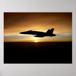 F/A-18C på solnedgången Poster