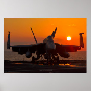 F/A-18E TOPPEN HORNET SUNSET POSTER
