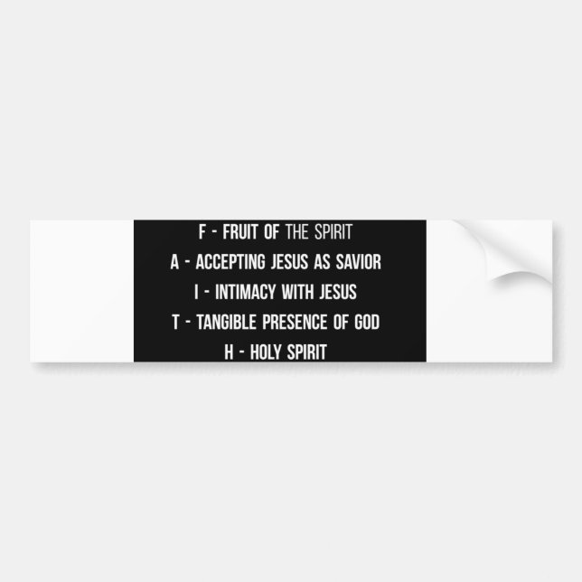 F.A.I.T.H. Bumper Sticker Bildekal (Framsidan)