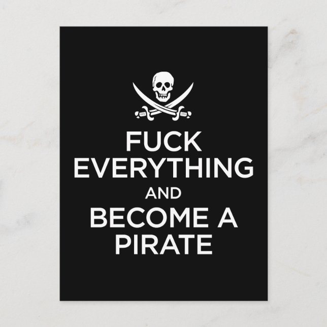 f*** allt och bli pirat vykort (Framsida)