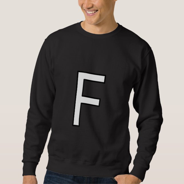 F Alphabet brev, versaler ord, morsa Lång Ärmad Tröja (Framsida)