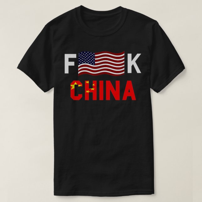 F American Flagga K China T Shirt (Design framsida)