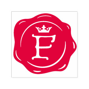 F - Antique Vax Seal Gothic Krona Initial Brev Självfärgande Stämpel