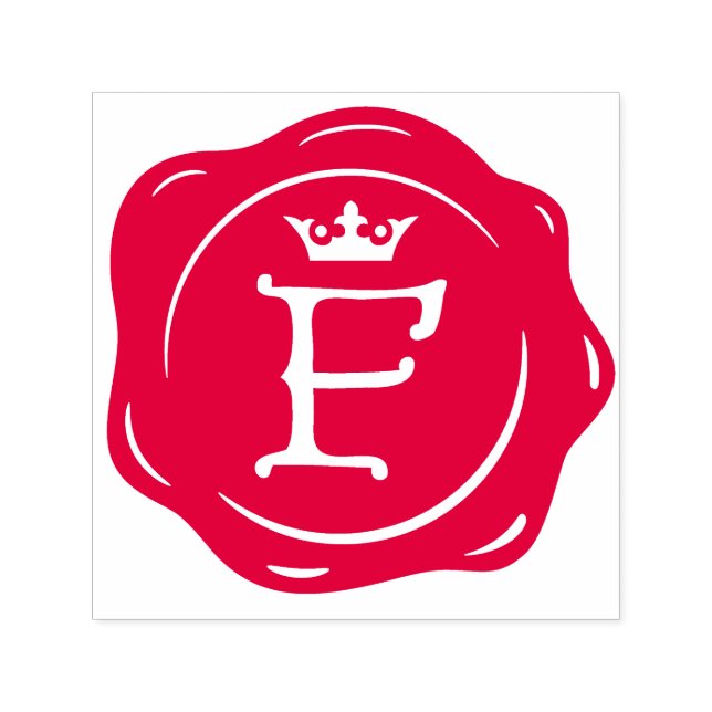 F - Antique Vax Seal Gothic Krona Initial Brev Självfärgande Stämpel (Design)