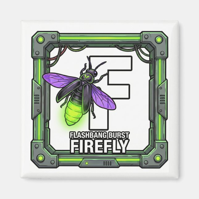 F är för Eldflugor – GTA-stil ABC-lärande magnet (Framsidan)