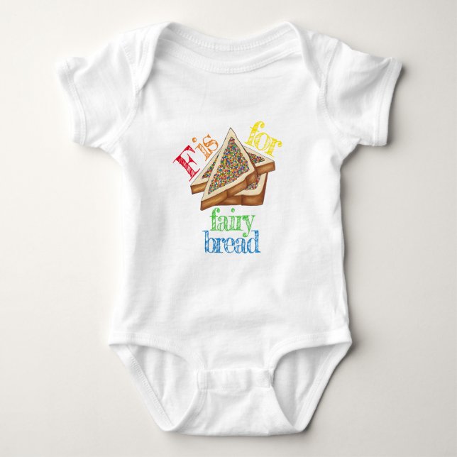 F är för Fairy Bread Australian Food Rainbow Toast T Shirt (Framsida)