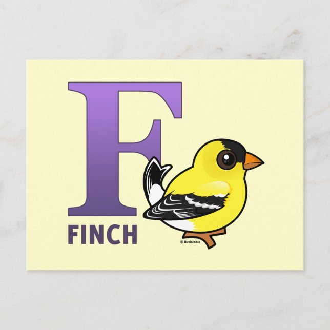 F är för Finch Vykort (Framsida)