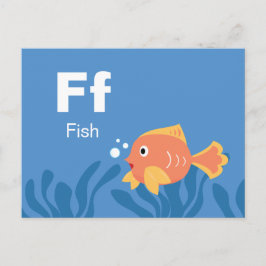 F är för Fisk - Alfabet Flash-kort Vykort