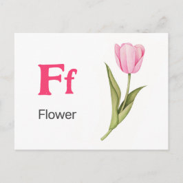 F är för Flower - Alphabet Flash Card Vykort