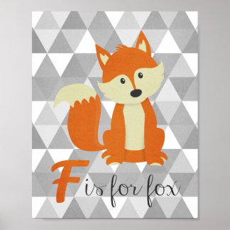 F är för Fox Nursery Wall Art Poster