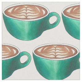 F är för plattvit lax Cappuccino-kaffe Kopp Tyg