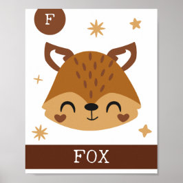 F är för räv, Barnkammare, Sängkammare, Barnväggko Poster