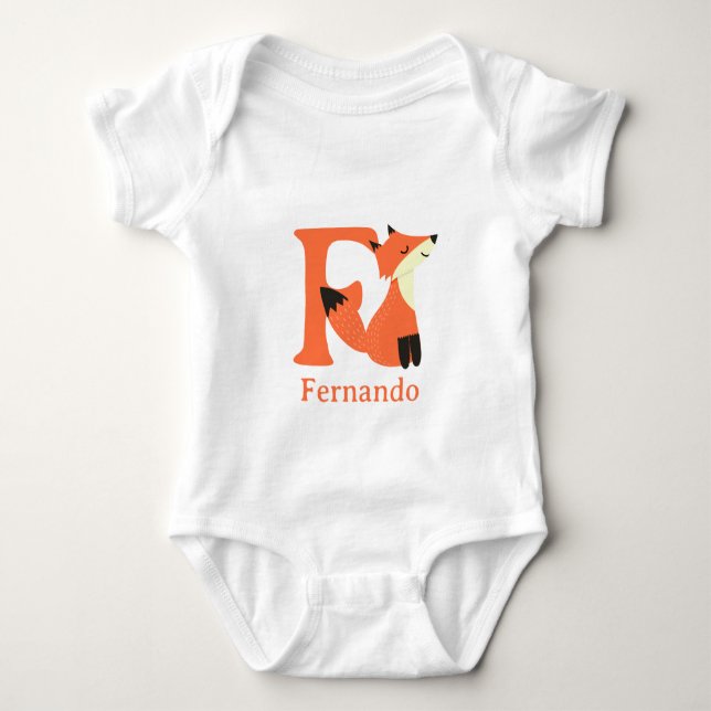 F är för Räv Personalisera T Shirt (Framsida)