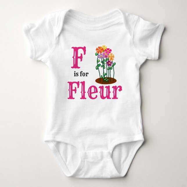 F är till för Fleur flicka namn T Shirt (Framsida)