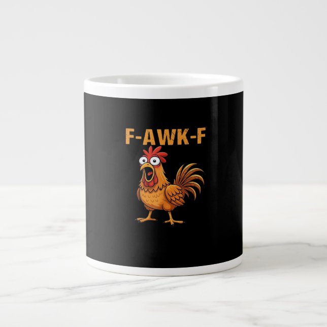 F-Awk-F Chicken F-Caw-F Rooster Funny Humor Meme Jumbo Mugg (Framsidan)