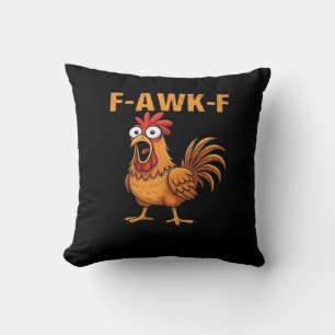 F-Awk-F Kyckling F-Caw-F Tupp Rolig Humor Meme Kudde