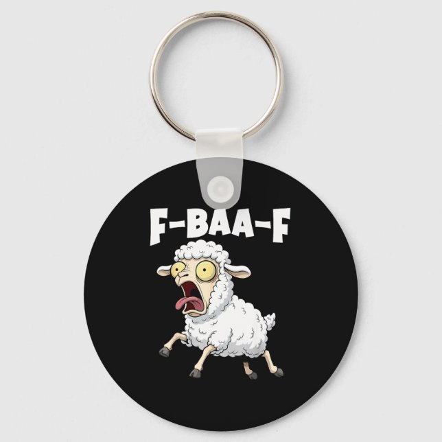 F-baa-f Meme – Roligt Skrikande Meme Grafik  Nyckelring (Framsida)