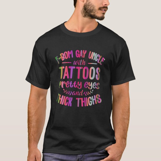 F-Bom Gay farbror with Tattoos Söt Ögon Ang Thick T Shirt (Framsida)